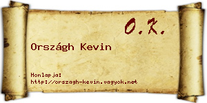 Országh Kevin névjegykártya