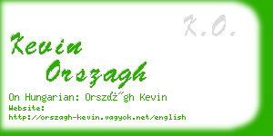 kevin orszagh business card